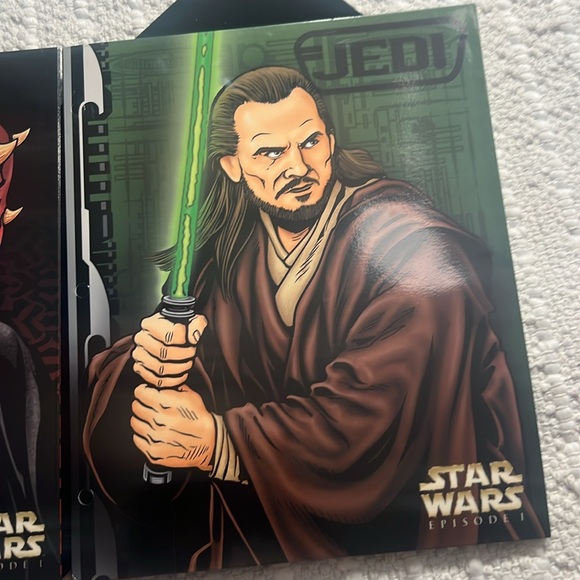 Vintage Star Wars Episode 1 Darth Maul & JEDI Printed Pockets Folder Set Of 2 - Picture 3 of 7